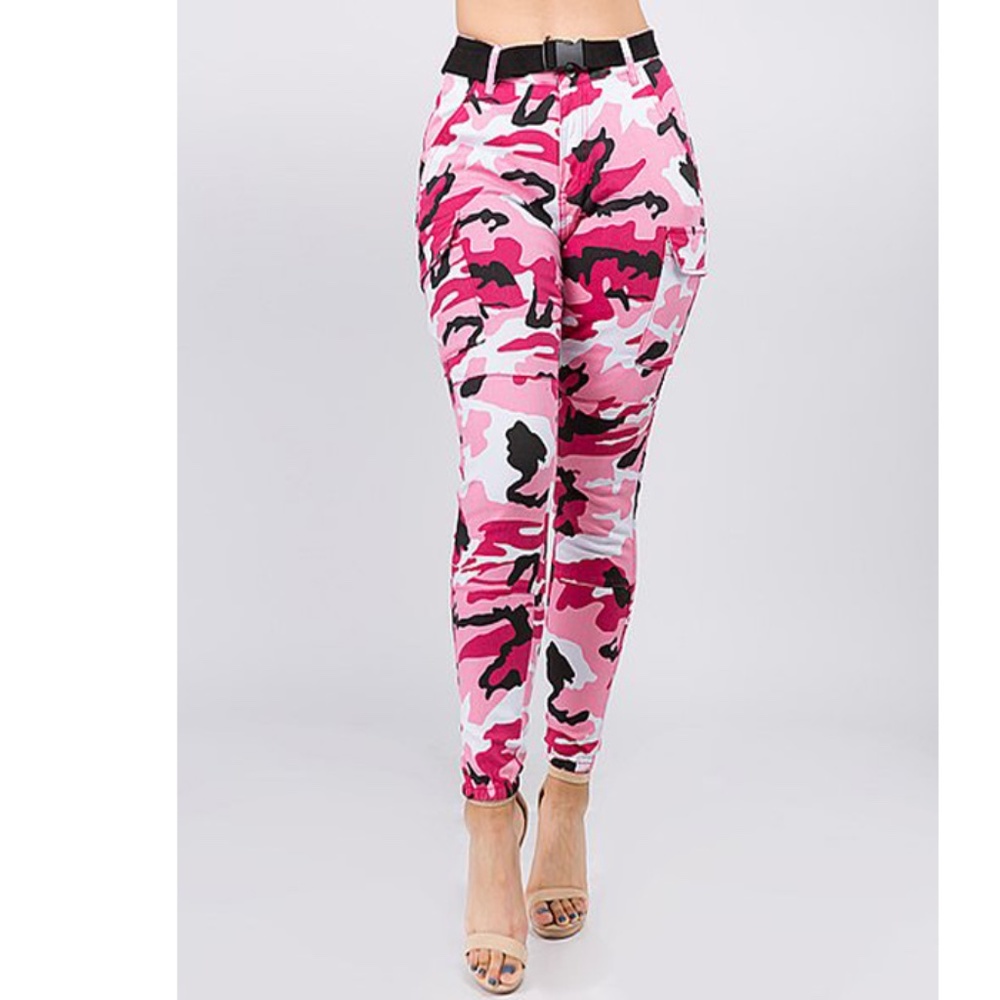 American Bazi  Hi- Rise Camo Print Joggers SZ S